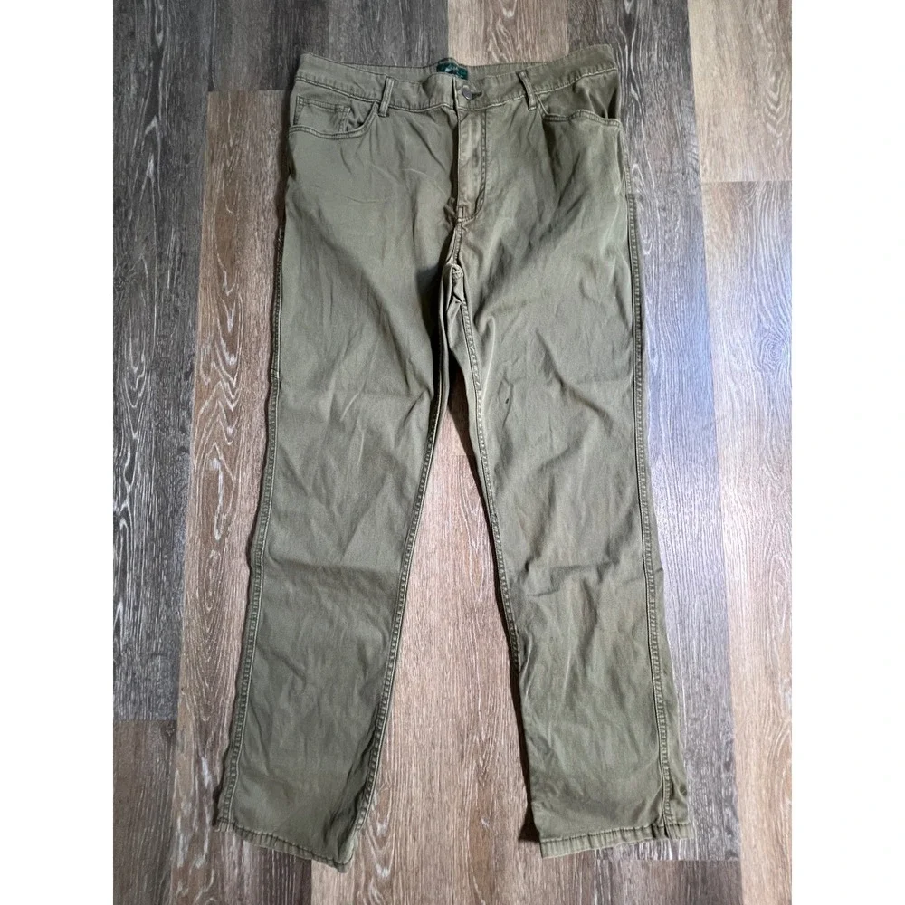 Woolrich Pants Mens 36x32 Green Straight Leg Five Pocket Outdoor Casual 3028